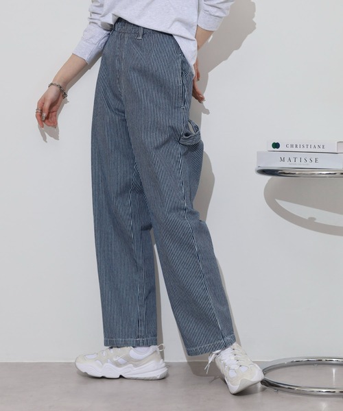 BIG MIKE(ビッグマイク)の「BIG MIKE Painter Denim Easy Pants ペインターデニムイージパンツ(その他パンツ・メンズ・ダークインディゴブルー/ストライプ/キナリ・L/XL/M)」の8枚目の写真