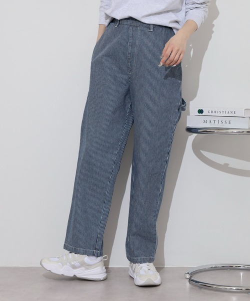 BIG MIKE(ビッグマイク)の「BIG MIKE Painter Denim Easy Pants ペインターデニムイージパンツ(その他パンツ・メンズ・ダークインディゴブルー/ストライプ/キナリ・L/XL/M)」の9枚目の写真