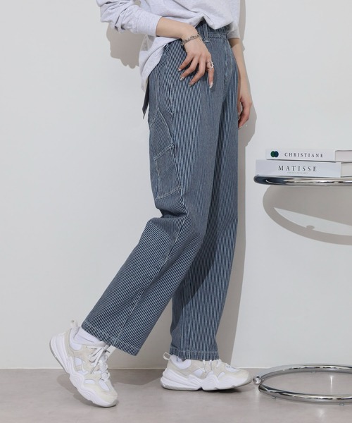 BIG MIKE(ビッグマイク)の「BIG MIKE Painter Denim Easy Pants ペインターデニムイージパンツ(その他パンツ・メンズ・ダークインディゴブルー/ストライプ/キナリ・L/XL/M)」の10枚目の写真