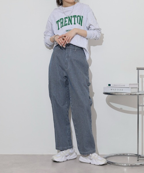 BIG MIKE(ビッグマイク)の「BIG MIKE Painter Denim Easy Pants ペインターデニムイージパンツ(その他パンツ・メンズ・ダークインディゴブルー/ストライプ/キナリ・L/XL/M)」の11枚目の写真