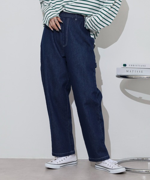 BIG MIKE(ビッグマイク)の「BIG MIKE Painter Denim Easy Pants ペインターデニムイージパンツ(その他パンツ・メンズ・ダークインディゴブルー/ストライプ/キナリ・L/XL/M)」の6枚目の写真