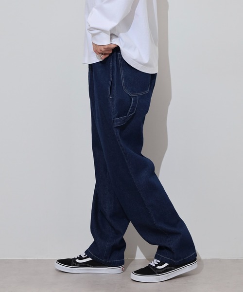 BIG MIKE(ビッグマイク)の「BIG MIKE Painter Denim Easy Pants ペインターデニムイージパンツ(その他パンツ・メンズ・ダークインディゴブルー/ストライプ/キナリ・L/XL/M)」の13枚目の写真