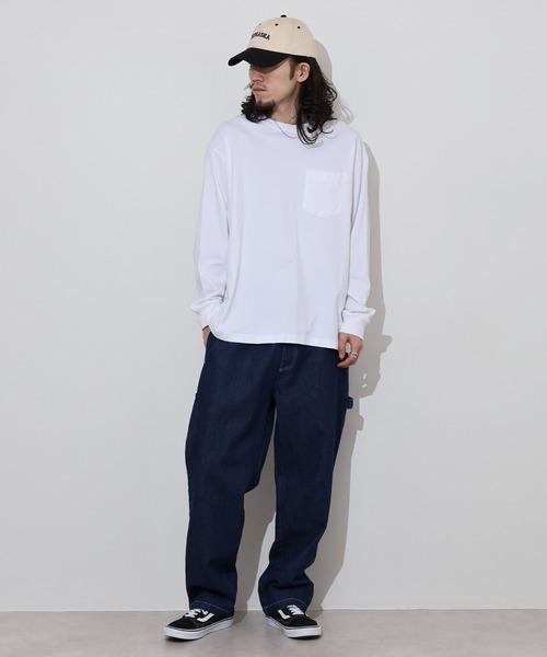 BIG MIKE(ビッグマイク)の「BIG MIKE Painter Denim Easy Pants ペインターデニムイージパンツ(その他パンツ・メンズ・ダークインディゴブルー/ストライプ/キナリ・L/XL/M)」の15枚目の写真