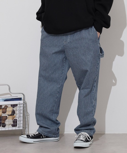 BIG MIKE(ビッグマイク)の「BIG MIKE Painter Denim Easy Pants ペインターデニムイージパンツ(その他パンツ・メンズ・ダークインディゴブルー/ストライプ/キナリ・L/XL/M)」の17枚目の写真