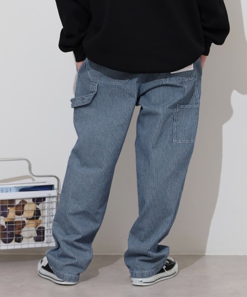 BIG MIKE(ビッグマイク)の「BIG MIKE Painter Denim Easy Pants ペインターデニムイージパンツ(その他パンツ・メンズ・ダークインディゴブルー/ストライプ/キナリ・L/XL/M)」の18枚目の写真