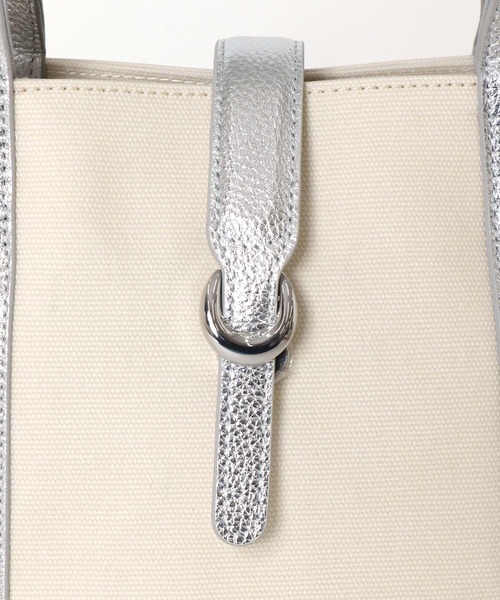 Jines（ジネス）の「キャンバス コーティング  2WAYトートバッグ【BEAURE/ヴュレ】（トートバッグ・レディース・ベージュ/シルバー・フリー）」の20枚目の写真