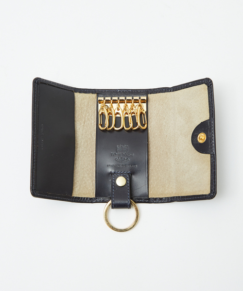 WHITE HOUSE COX（ホワイトハウスコックス）の「【WHITE HOUSE COX/ホワイトハウスコックス】S9692KEY CASE WITH RING / REGENT BRIDLE/キーケース/牛革【WEB限定】（キーケース/キーアクセサリー・メンズ・ブラック系その他/ブラック系その他2/ネイビー/イエロー・フリー）」の3枚目の写真