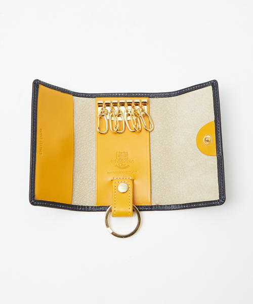 WHITE HOUSE COX（ホワイトハウスコックス）の「【WHITE HOUSE COX/ホワイトハウスコックス】S9692KEY CASE WITH RING / REGENT BRIDLE/キーケース/牛革【WEB限定】（キーケース/キーアクセサリー・メンズ・ブラック系その他/ブラック系その他2/ネイビー/イエロー・フリー）」の4枚目の写真