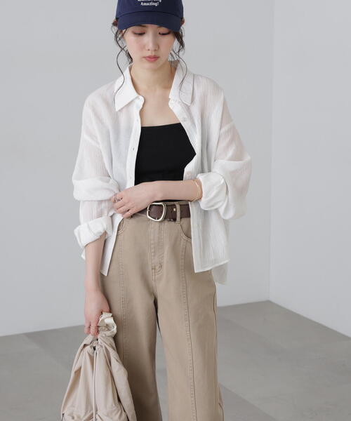 FREE'S MART(フリーズマート)の「◆カップ付きベアキャミソール(キャミソール・レディース・グレー/ブラック/ホワイト・FREE)」の7枚目の写真