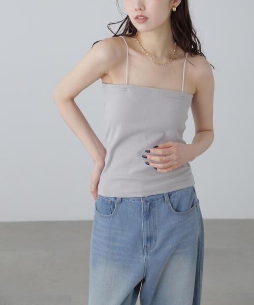 FREE'S MART(フリーズマート)の「◆カップ付きベアキャミソール(キャミソール・レディース・グレー/ブラック/ホワイト・FREE)」の15枚目の写真