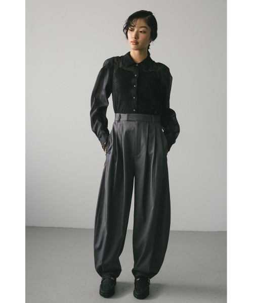 STYLEMIXER(スタイルミキサー)の「ワイドタックフォルムパンツ(その他パンツ・レディース・グレー/ブラック/ライトベージュ・SMALL/MEDIUM)」の12枚目の写真