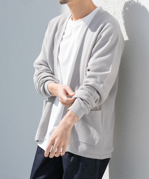 URBAN RESEARCH ROSSO MEN（アーバンリサーチロッソメン）の「変形カノコトッパーニットカーディガン（カーディガン/ボレロ・メンズ・ライトグレー/ネイビー/ブラック・LARGE/MEDIUM）」の12枚目の写真