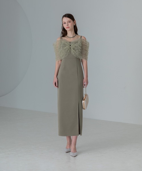 セール】【LEJA】チュールフリルビスチェIラインドレス