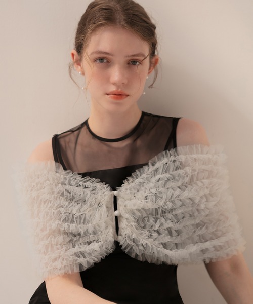 セール】【LEJA】チュールフリルビスチェIラインドレス