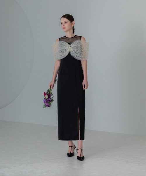 レジャ Leja チュールフリルビスチェIラインドレスワンピース美脚効果結婚式 パーティードレス 成人式 20代 30代 40代 （GREEN） レジャ Leja チュールフリルビスチェIラインドレスワンピース