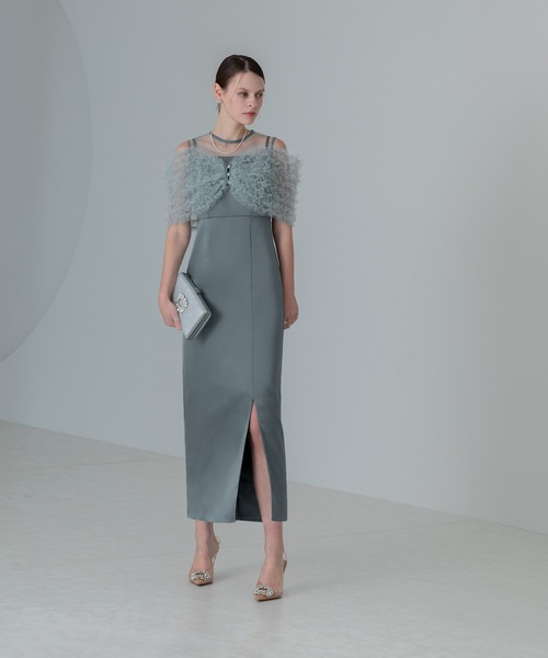 a　【LEJA】チュールフリルビスチェIラインドレスワンピース2点セット Leja（レジャ）の「【LEJA】チュールフリルビスチェIラインドレス