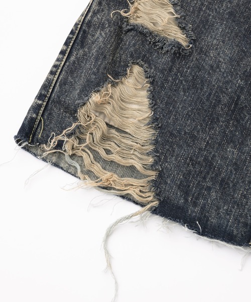 X-girl（エックスガール）の「DISTRESSED DENIM MINI SKIRT（デニムスカート・レディース・ブラック/ライトインディゴブルー・S/M）」の17枚目の写真