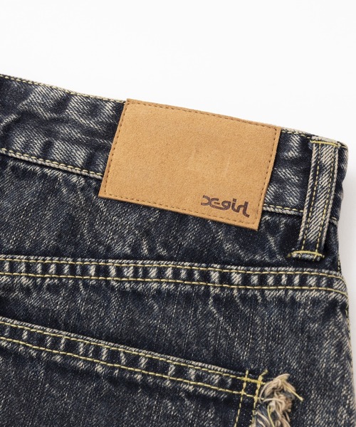 X-girl（エックスガール）の「DISTRESSED DENIM MINI SKIRT（デニムスカート・レディース・ブラック/ライトインディゴブルー・S/M）」の19枚目の写真