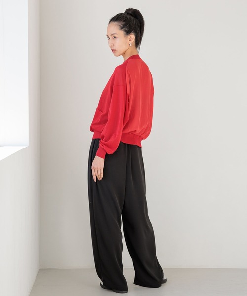 HEREIAM（ヘレイアム）の「【HEREIAM】バックドッキングカーディガン（カーディガン/ボレロ・レディース・オフホワイト/ブラック/レッド・FREE）」の14枚目の写真