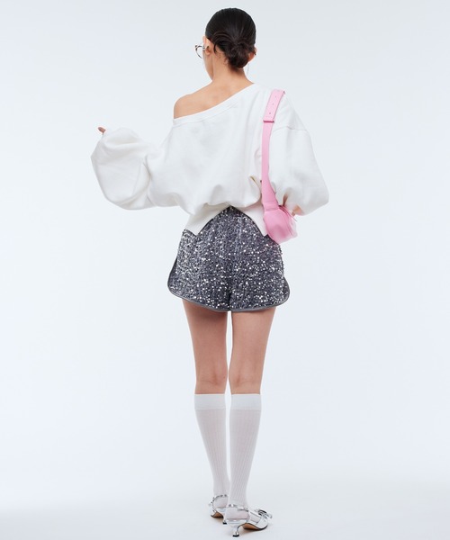 Narcissus(ナルシス)の「スパンコールベロアショートパンツ(その他パンツ・レディース・シルバー/ブラック・FREE)」の7枚目の写真