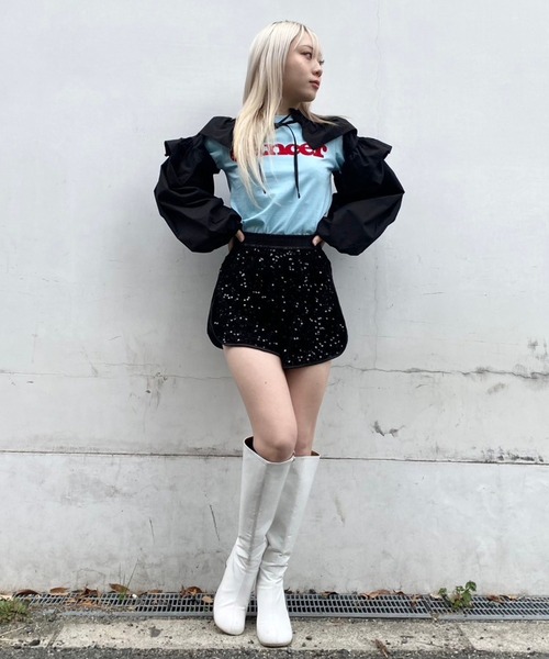 Narcissus(ナルシス)の「スパンコールベロアショートパンツ(その他パンツ・レディース・シルバー/ブラック・FREE)」の19枚目の写真