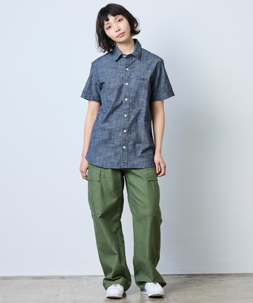 L.L.Bean（エルエルビーン）の「コンフォート・ストレッチ・シャンブレー・シャツ、半袖 ジャパン・フィット（シャツ/ブラウス・レディース・ダークインディゴブルー/インディゴブルー/ホワイト・MEDIUM/SMALL）」の16枚目の写真
