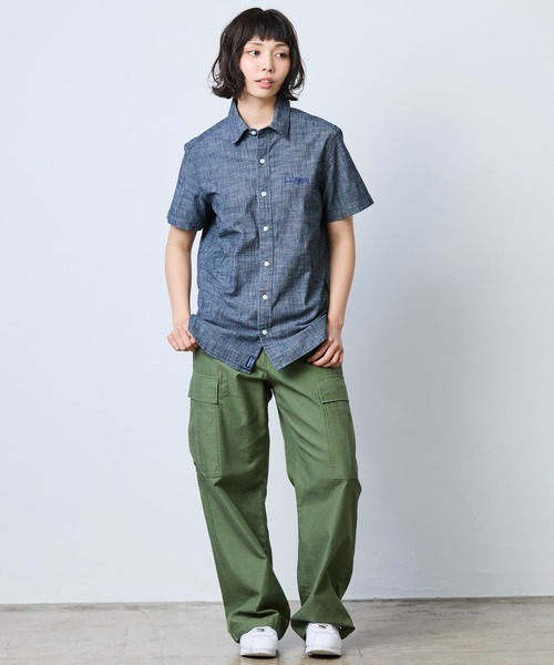 L.L.Bean（エルエルビーン）の「コンフォート・ストレッチ・シャンブレー・シャツ、半袖 ジャパン・フィット（シャツ/ブラウス・レディース・ダークインディゴブルー/インディゴブルー/ホワイト・MEDIUM/SMALL）」の14枚目の写真