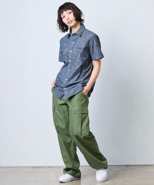 L.L.Bean（エルエルビーン）の「コンフォート・ストレッチ・シャンブレー・シャツ、半袖 ジャパン・フィット（シャツ/ブラウス・レディース・ダークインディゴブルー/インディゴブルー/ホワイト・MEDIUM/SMALL）」の13枚目の写真