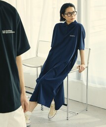 Firsthand（ファーストハンド）の「MA Firsthand/マ ファーストハンド BASIC LOGO POLO ONEPIECE / ベーシック ロゴ ワンポイント刺繍  ポロワンピース / 半袖ポロ ロングワンピース（ワンピース）」
