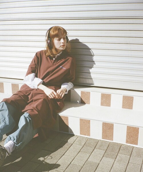 Firsthand（ファーストハンド）の「MA Firsthand/マ ファーストハンド BASIC LOGO POLO ONEPIECE / ベーシック ロゴ ワンポイント刺繍  ポロワンピース / 半袖ポロ ロングワンピース（ワンピース・レディース・ブラウン/ホワイト/ネイビー・FREE）」の3枚目の写真