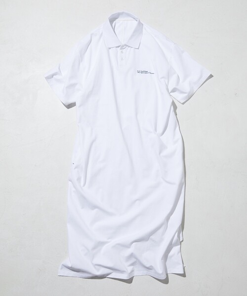 Firsthand（ファーストハンド）の「MA Firsthand/マ ファーストハンド BASIC LOGO POLO ONEPIECE / ベーシック ロゴ ワンポイント刺繍  ポロワンピース / 半袖ポロ ロングワンピース（ワンピース・レディース・ブラウン/ホワイト/ネイビー・FREE）」の7枚目の写真