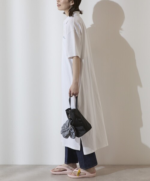 Firsthand（ファーストハンド）の「MA Firsthand/マ ファーストハンド BASIC LOGO POLO ONEPIECE / ベーシック ロゴ ワンポイント刺繍  ポロワンピース / 半袖ポロ ロングワンピース（ワンピース・レディース・ブラウン/ホワイト/ネイビー・FREE）」の19枚目の写真