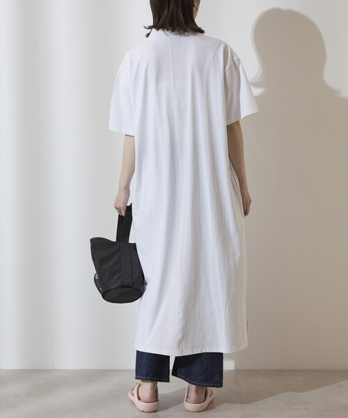 Firsthand（ファーストハンド）の「MA Firsthand/マ ファーストハンド BASIC LOGO POLO ONEPIECE / ベーシック ロゴ ワンポイント刺繍  ポロワンピース / 半袖ポロ ロングワンピース（ワンピース・レディース・ブラウン/ホワイト/ネイビー・FREE）」の20枚目の写真