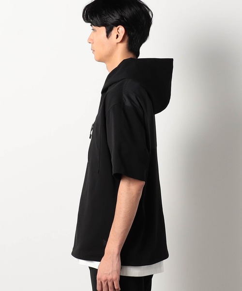 Grand PARK（グランドパーク）の「圧縮マイクロカノコ半袖パーカー（パーカー・メンズ・ネイビー/ホワイト/ブラック・MEDIUM/LARGE/X-LARGE）」の6枚目の写真