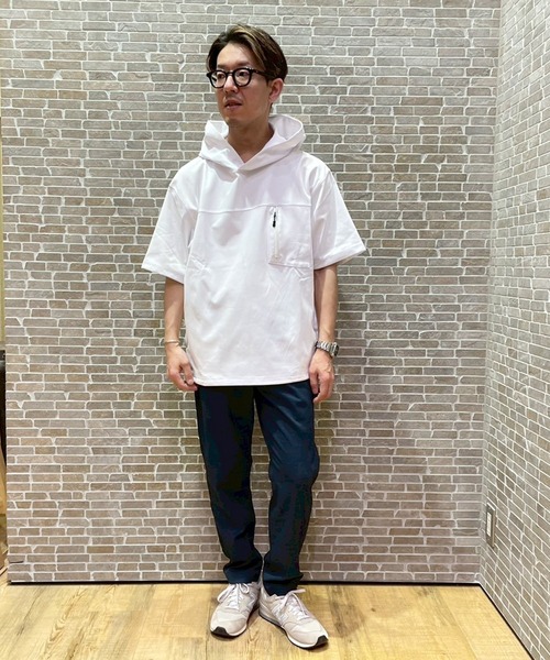 Grand PARK（グランドパーク）の「圧縮マイクロカノコ半袖パーカー（パーカー・メンズ・ネイビー/ホワイト/ブラック・MEDIUM/LARGE/X-LARGE）」の20枚目の写真