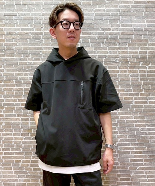 Grand PARK（グランドパーク）の「圧縮マイクロカノコ半袖パーカー（パーカー・メンズ・ネイビー/ホワイト/ブラック・MEDIUM/LARGE/X-LARGE）」の22枚目の写真