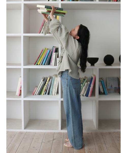 Ungrid(アングリッド)の「ハイウエストオーガニックコットンルーズデニム(デニムパンツ・レディース・ブルー・24inch/25inch/26inch)」の14枚目の写真