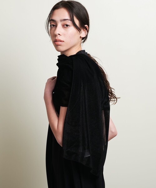 ストール　Roxane Black セール】＜ATTISESSION＞ベロア メッシュ ストール（ストール