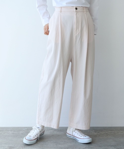 yuni(ユニ )の「60/2強撚コットン テーパードパンツ(その他パンツ・レディース・ライトピンク/ネイビー/ライトグレー・SMALL/MEDIUM)」の4枚目の写真