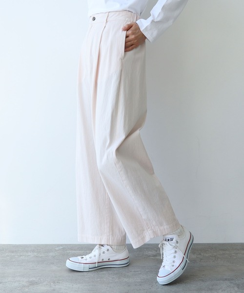 yuni(ユニ )の「60/2強撚コットン テーパードパンツ(その他パンツ・レディース・ライトピンク/ネイビー/ライトグレー・SMALL/MEDIUM)」の5枚目の写真