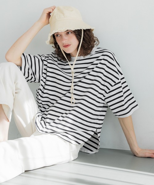 coca（coca）（コカ）の「OE天竺5分袖ビッグTシャツ（Tシャツ/カットソー・レディース・B/A・S/XL/M/L）」の11枚目の写真