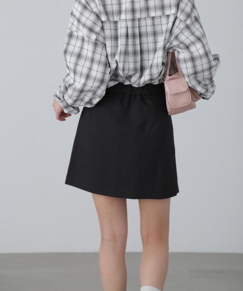 FREE'S MART(フリーズマート)の「◆インナーパンツ付きラップ風ミニスカート(スカート・レディース・ベージュ系その他/グレー/ブラック・SMALL/MEDIUM)」の5枚目の写真