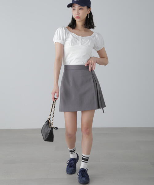 FREE'S MART(フリーズマート)の「◆インナーパンツ付きラップ風ミニスカート(スカート・レディース・ベージュ系その他/グレー/ブラック・SMALL/MEDIUM)」の19枚目の写真