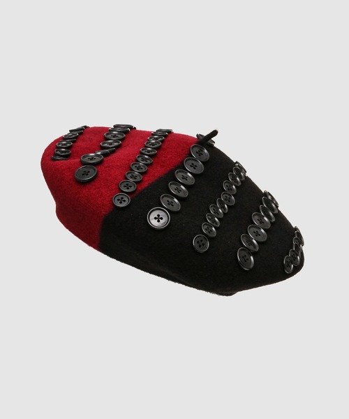 TAKAHIROMIYASHITATheSoloIst.（タカヒロミヤシタザソロイスト）の「two-tone beret.（ハンチング/ベレー帽・メンズ・ブラック系その他/ブラック×レッド/レッド系その他・M(58㎝)）」の3枚目の写真