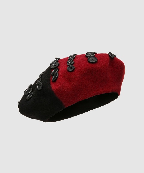 TAKAHIROMIYASHITATheSoloIst.（タカヒロミヤシタザソロイスト）の「two-tone beret.（ハンチング/ベレー帽・メンズ・ブラック系その他/ブラック×レッド/レッド系その他・M(58㎝)）」の4枚目の写真