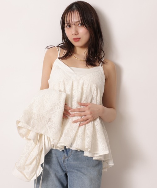 Mystrada マイストラーダ ファーキャミソール オフホワイト36 美品 Mystrada マイストラーダ ファーキャミソール オフホワイト36 美