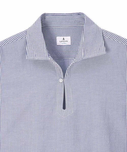 LANVIN en Bleu（ランバンオンブルー）の「シアサッカー素材 7分袖 スキッパーシャツ（シャツ/ブラウス・メンズ・ブルー/ブラック・46/48/50/52）」の13枚目の写真