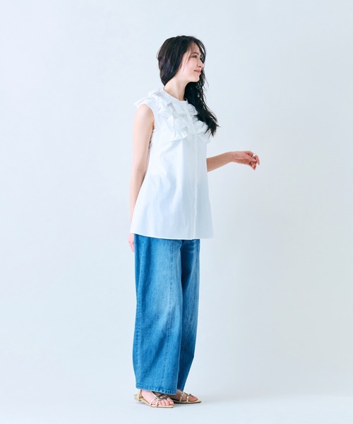 Audie a Muses（オーディアミューズ）の「共生地リボンモチーフノースリーブブラウス（シャツ/ブラウス・レディース・レッド/ブラック/オフホワイト・42/38）」の9枚目の写真