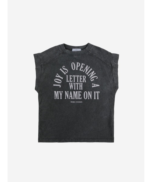 BOBO CHOSES(ボボショーズ)の「Joy Is sleveless T-shirt(Tシャツ/カットソー・キッズ・ブラック・100/110/120/130)」の1枚目の写真