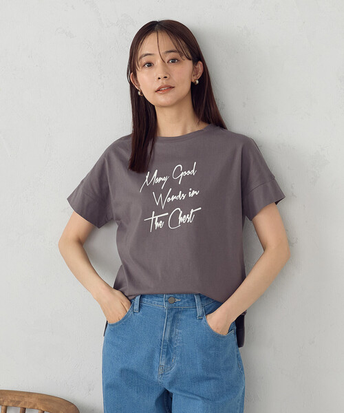 COMME CA ISM（コムサイズム）の「ロゴプリントＴシャツ（Tシャツ/カットソー・レディース・ライトグレー/グレー/ブラック/ホワイト・MEDIUM/SMALL/LARGE）」の4枚目の写真